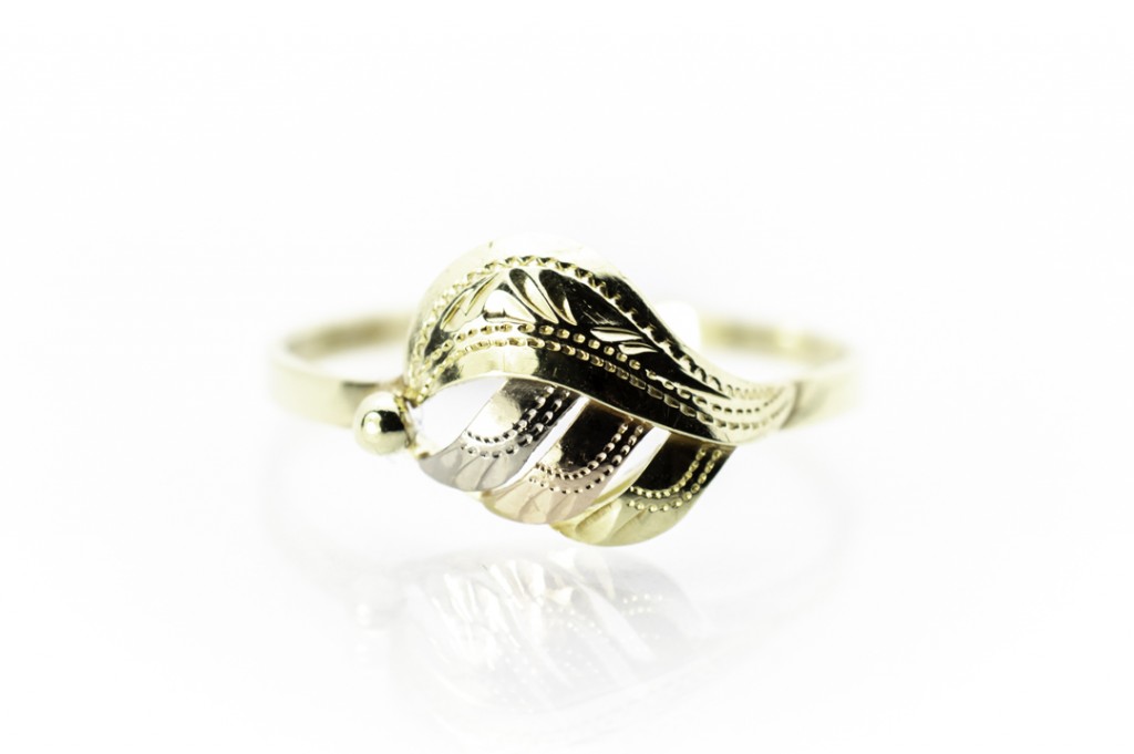Prsten ze žlutého, růžového a bílého zlata, vel. 64