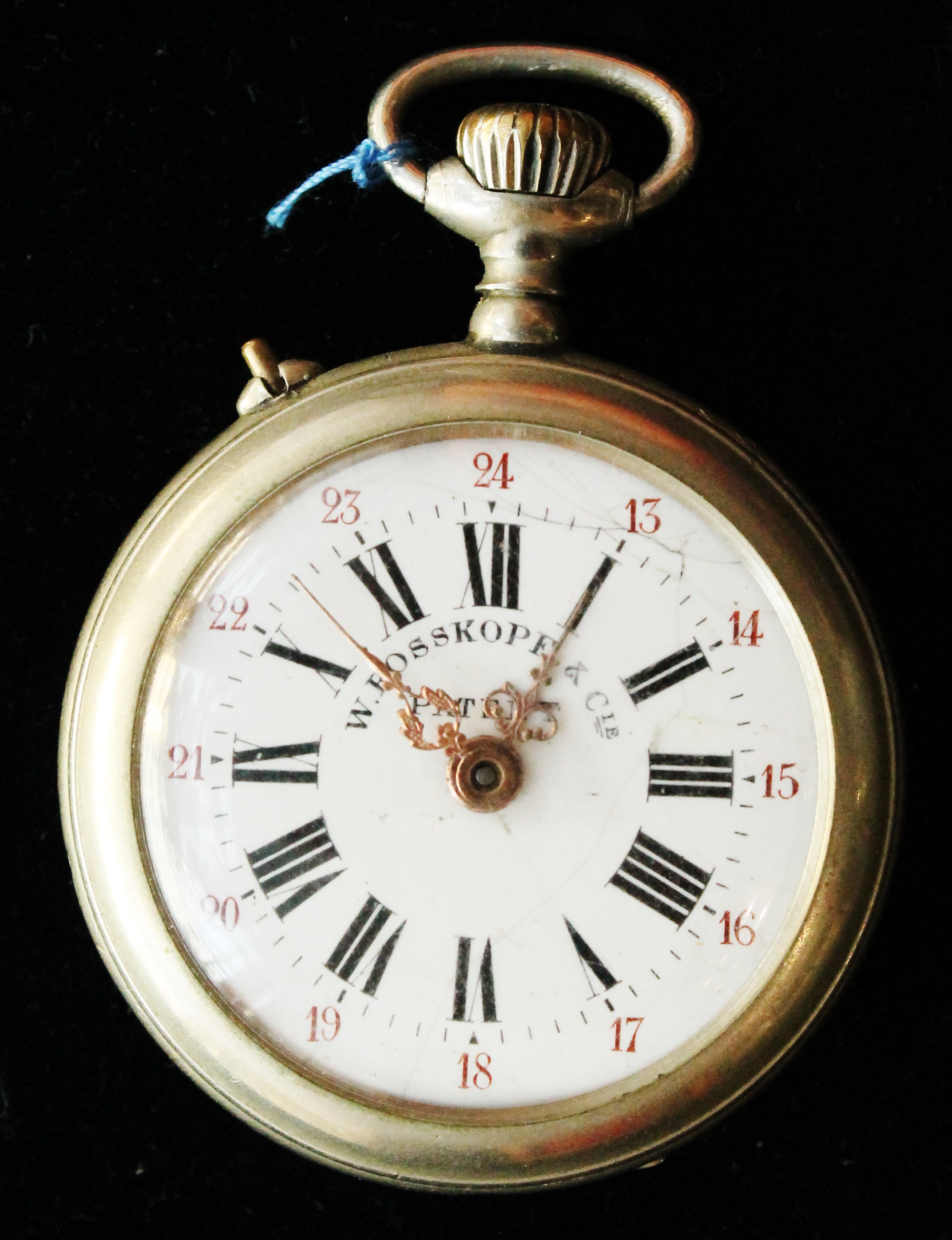 Stříbrné kapesní hodinky Roskopf