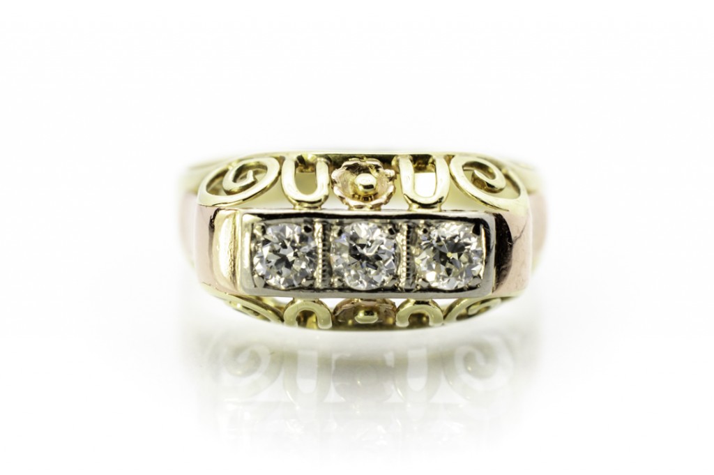 Zlatý prsten s diamanty - 0,6 ct, vel. 56