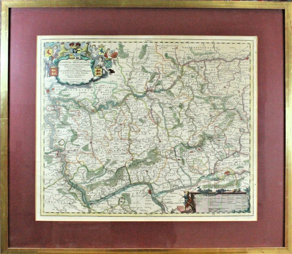 Mapa knížectví Nassau-18.stol.-Německo