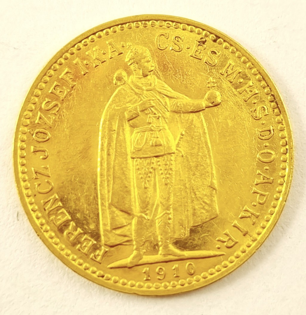 5. Zlatá mince, 10 koruna Franz Josef I. 1910, uherská ražba