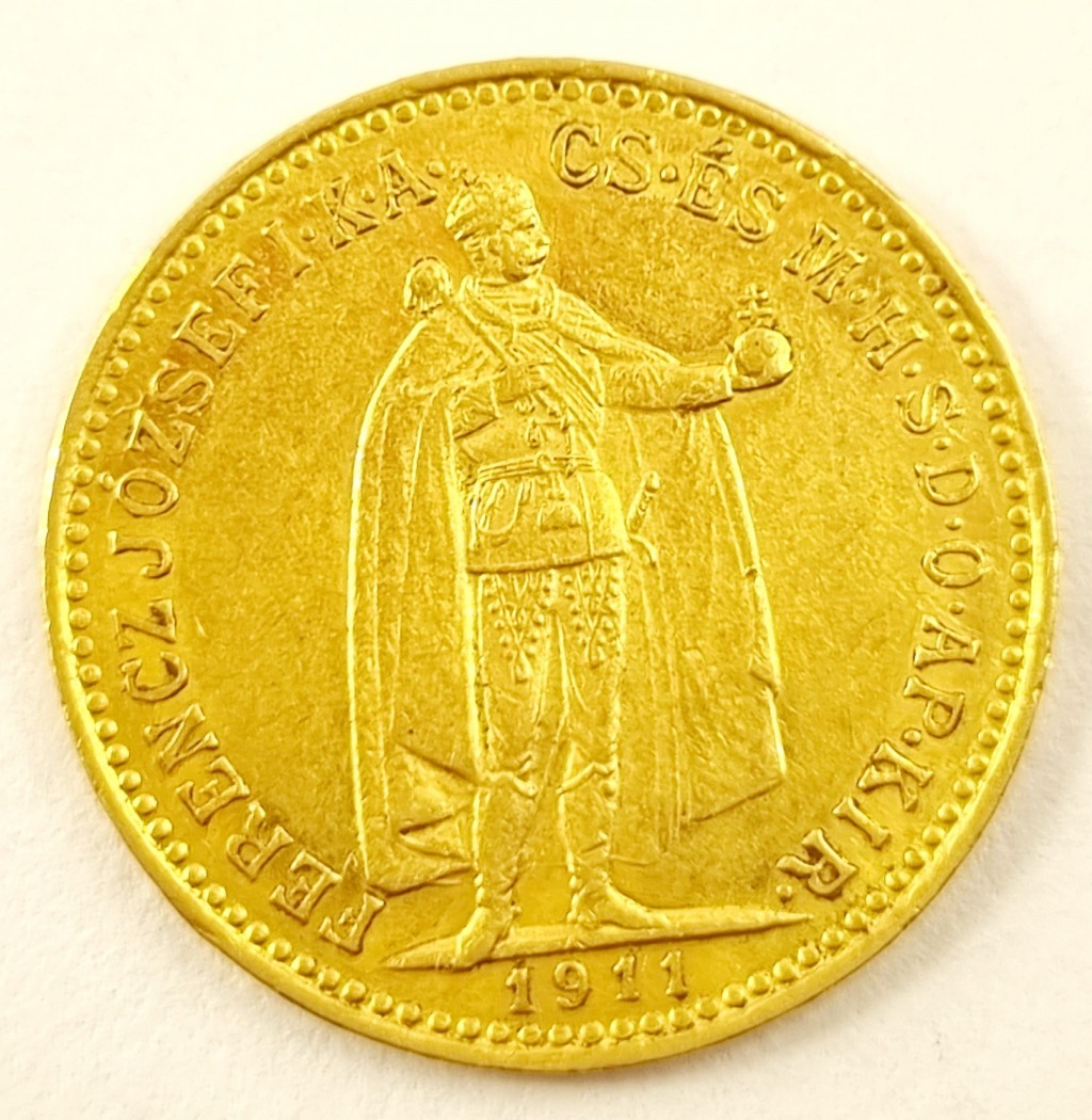 7. Zlatá mince, 10 koruna Franz Josef I. 1911, uherská ražba
