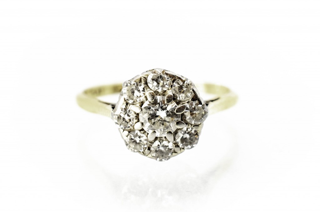 Zlatý prsten s brilianty 0,76 ct -vel. 54