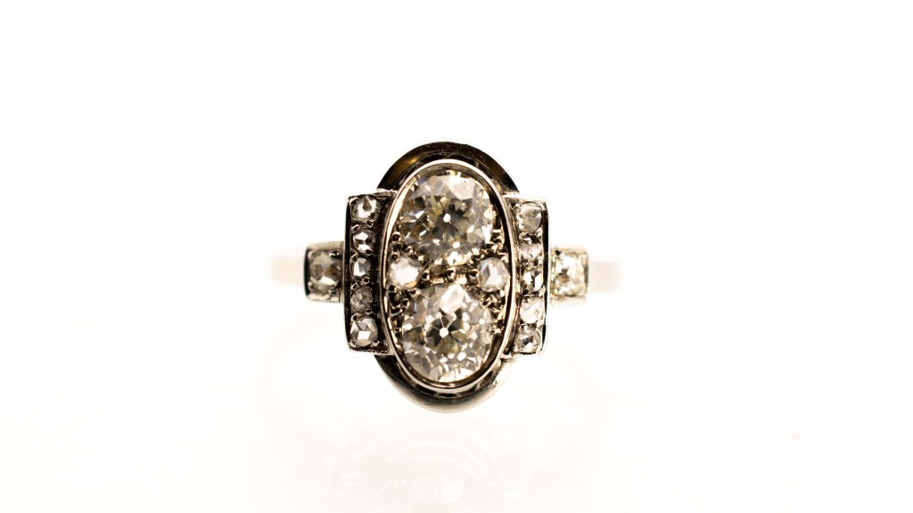 Zlatý prsten s diamanty, 1,8 ct, vel. 52