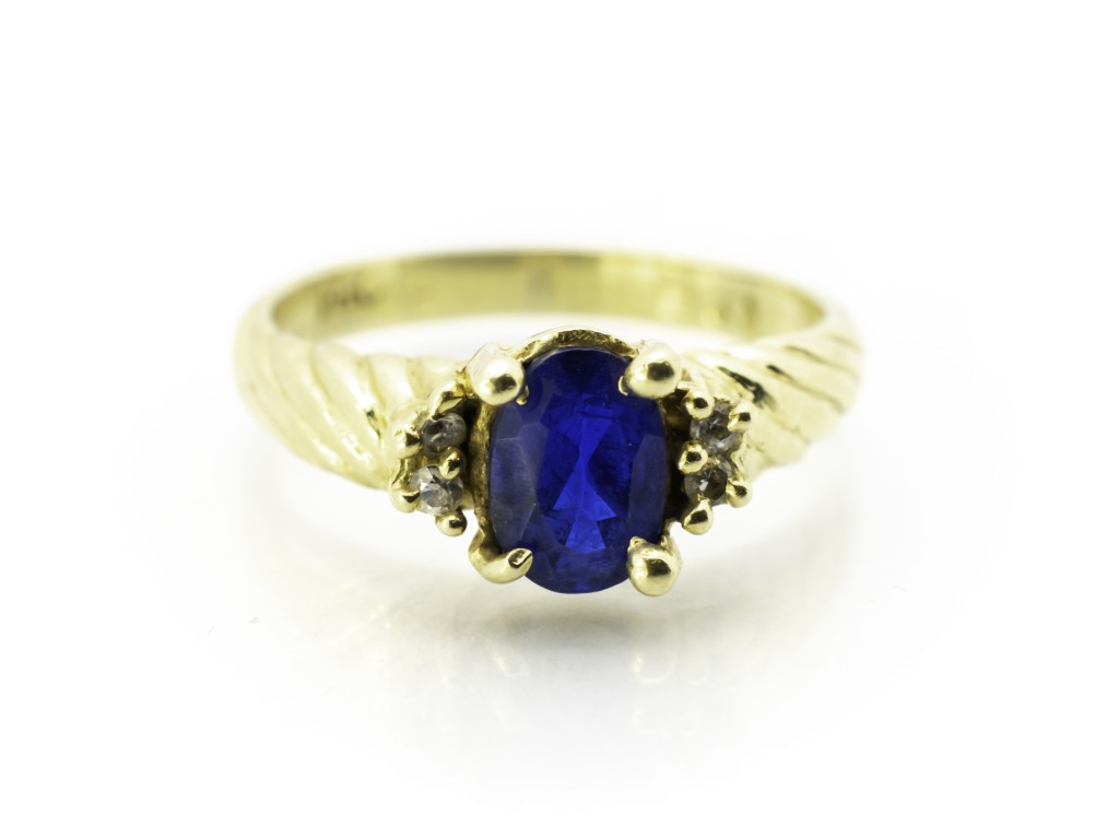 Prsten s modrým kamenem, vel.53
