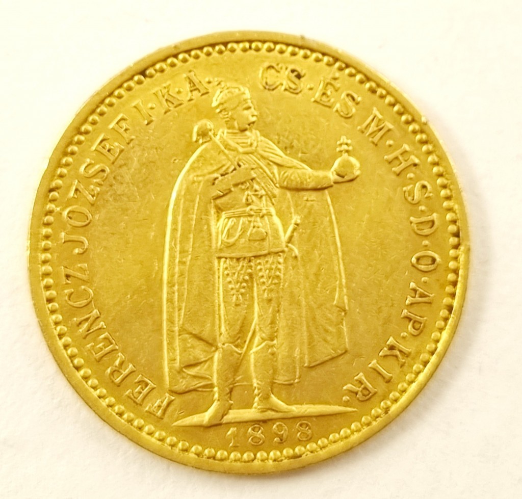 1. Zlatá mince 10 koruna Františka Josefa I. 1898