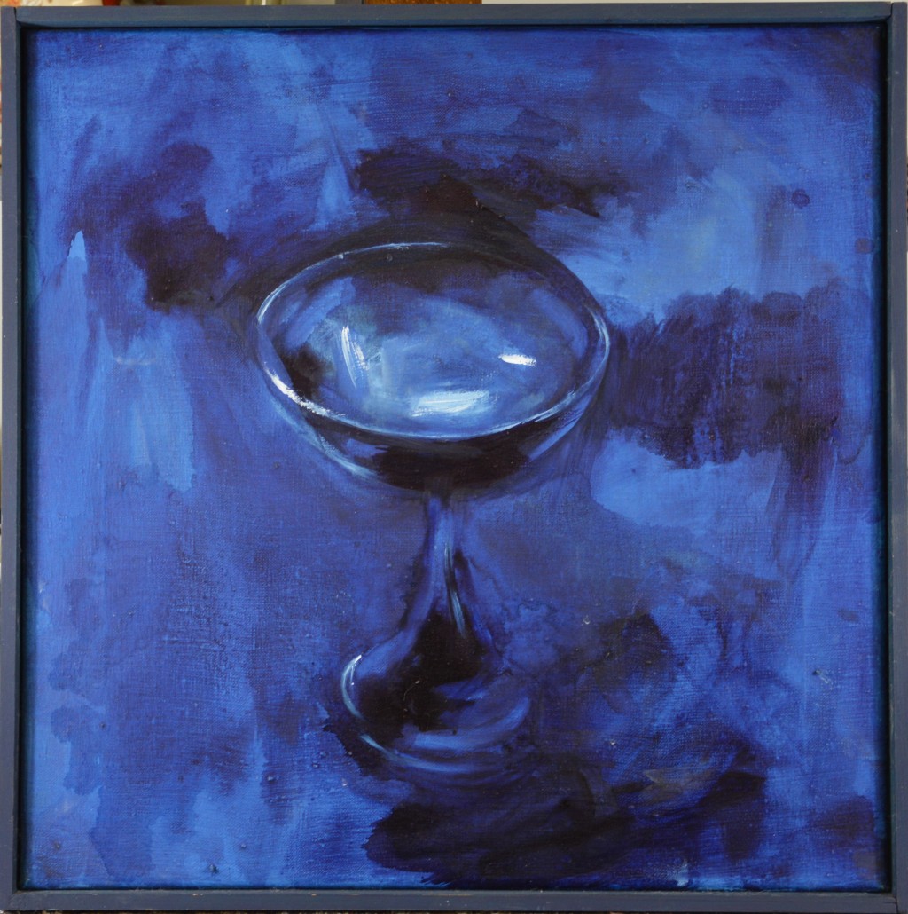 Modrý pohár, 45 x 45 cm