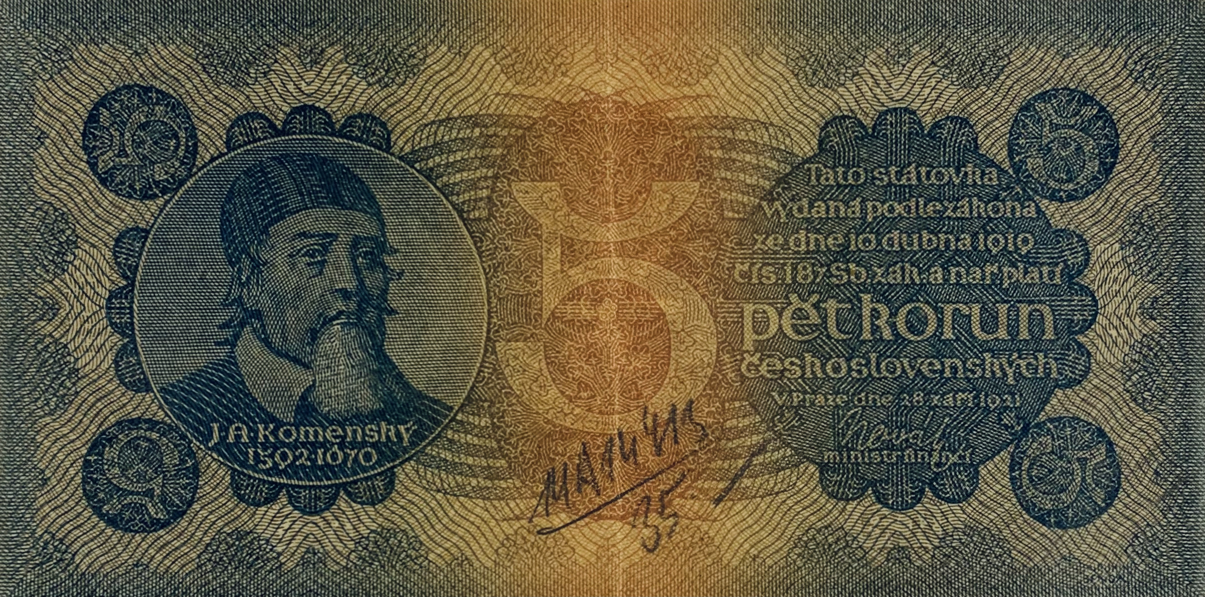 5 korun, Státovky II. emise, 1921