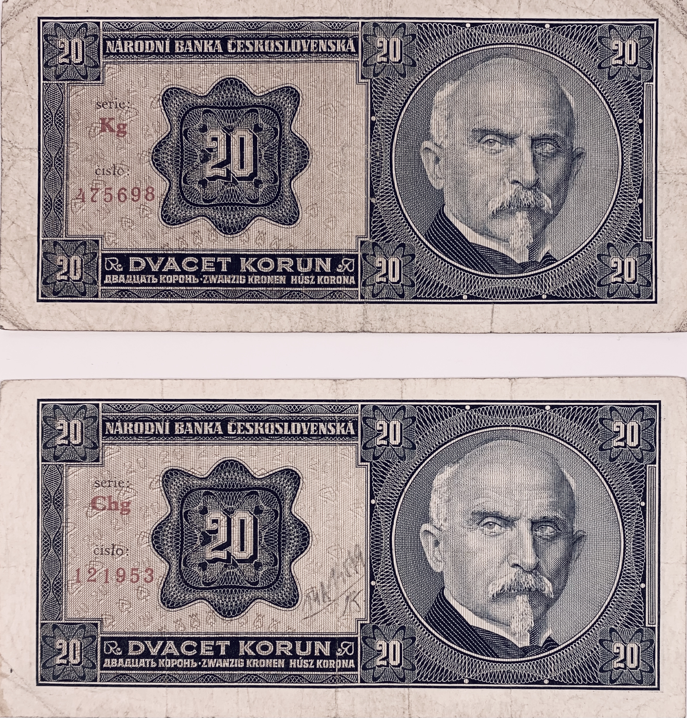 20 korun, Bankovky NBČS (1926-39)