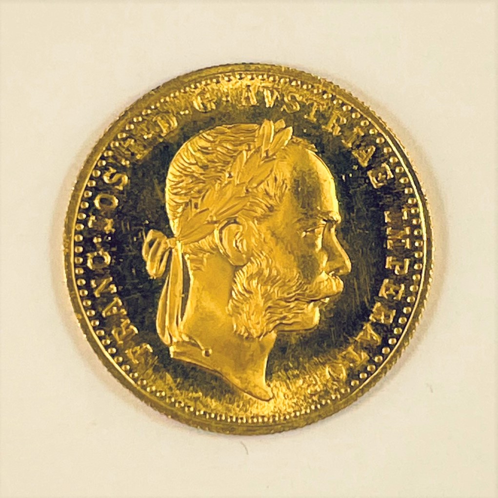 Zlatá mince, dukát Františka Josefa I., 1915