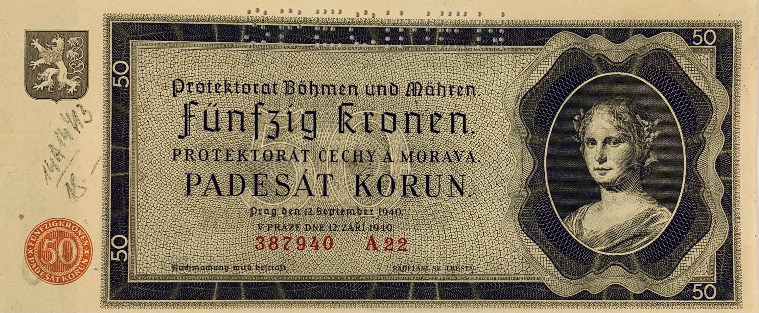 50 korun, Protektorát