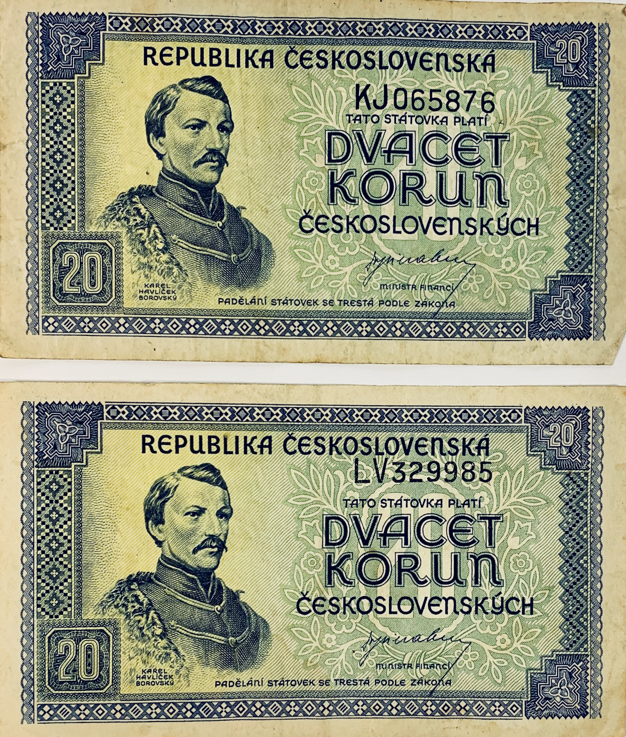 20 korun, 1945