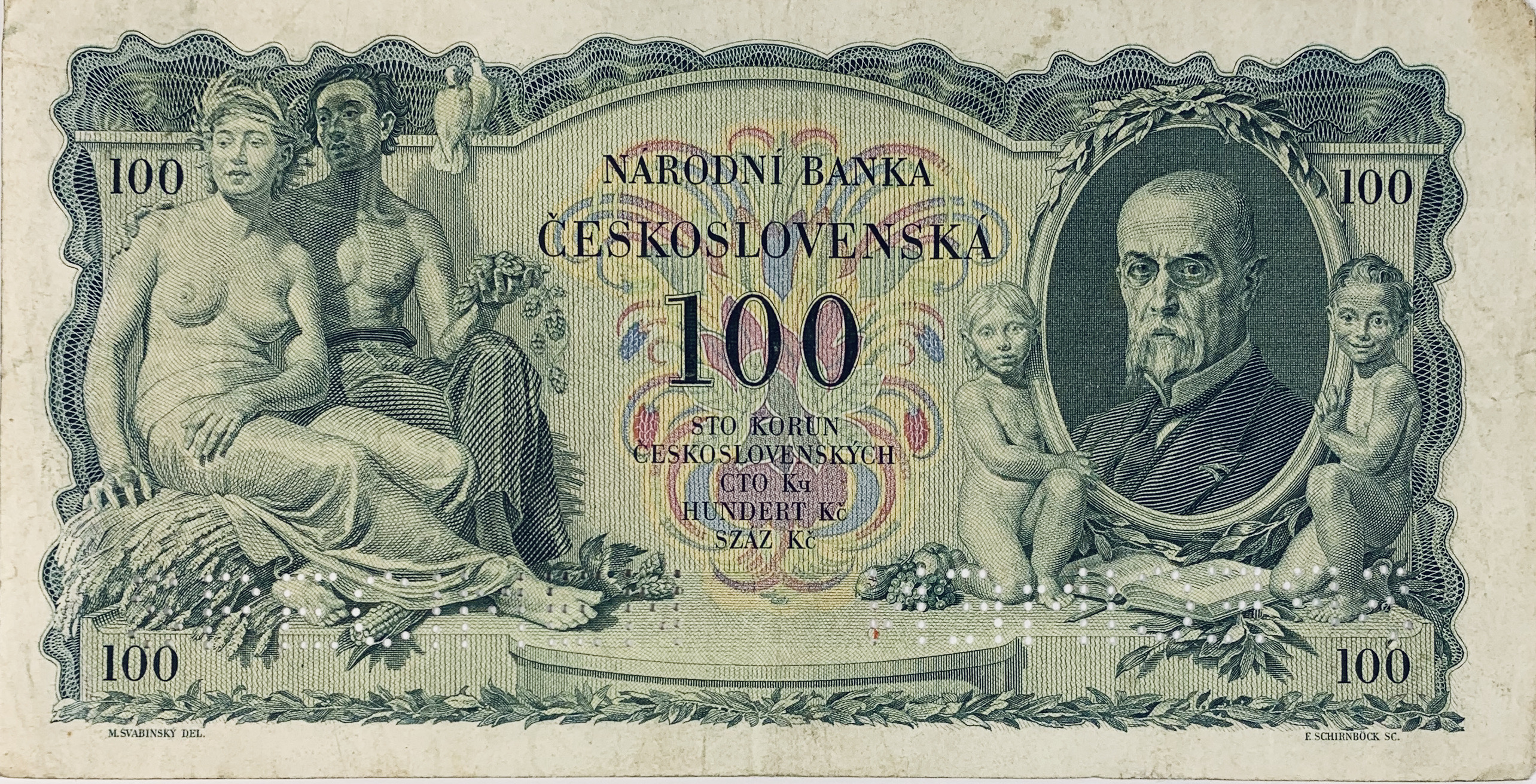 100 korun - přetisk, 1939