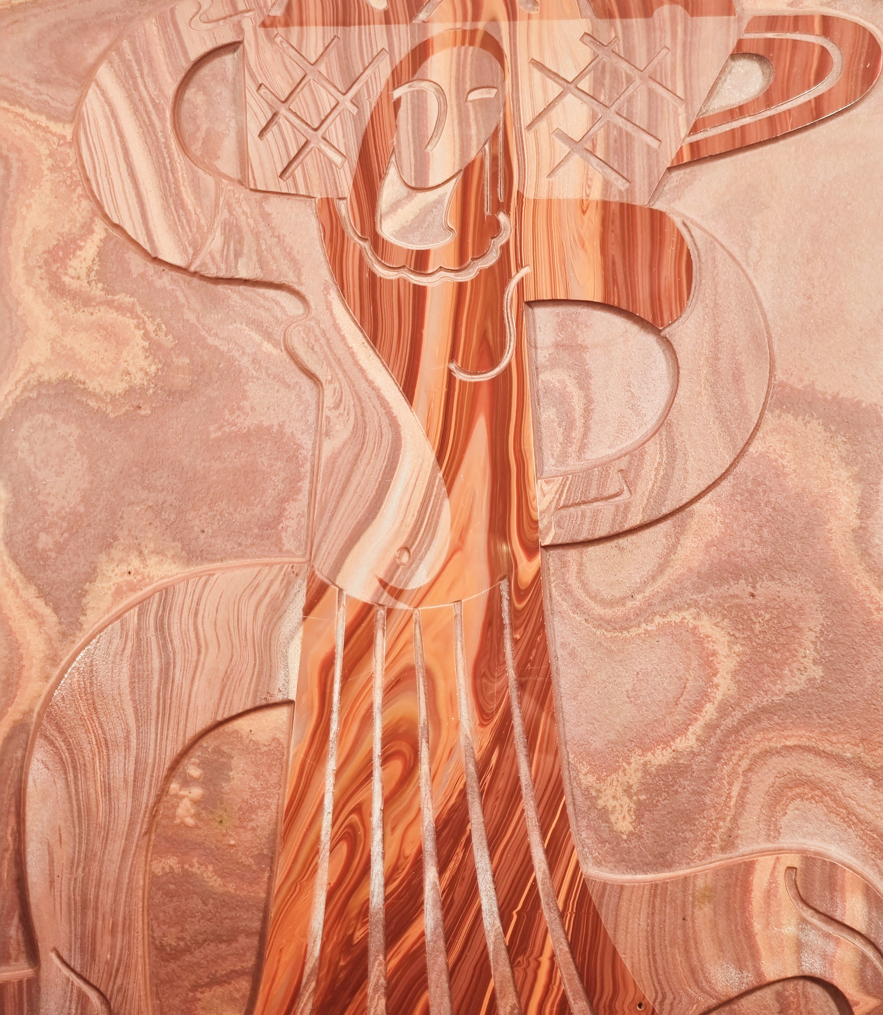 Art deco, lithyalinová plaketa, H. Hoffmann