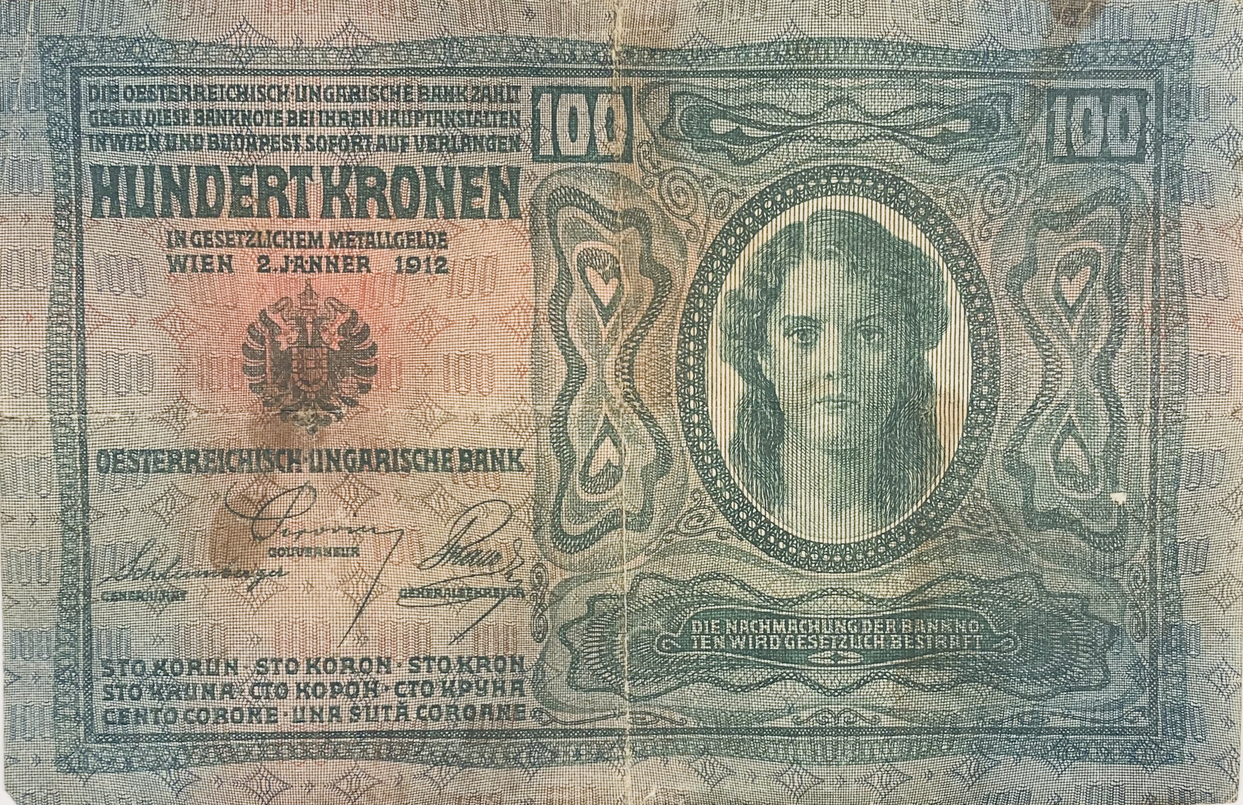 100 korun, 1912