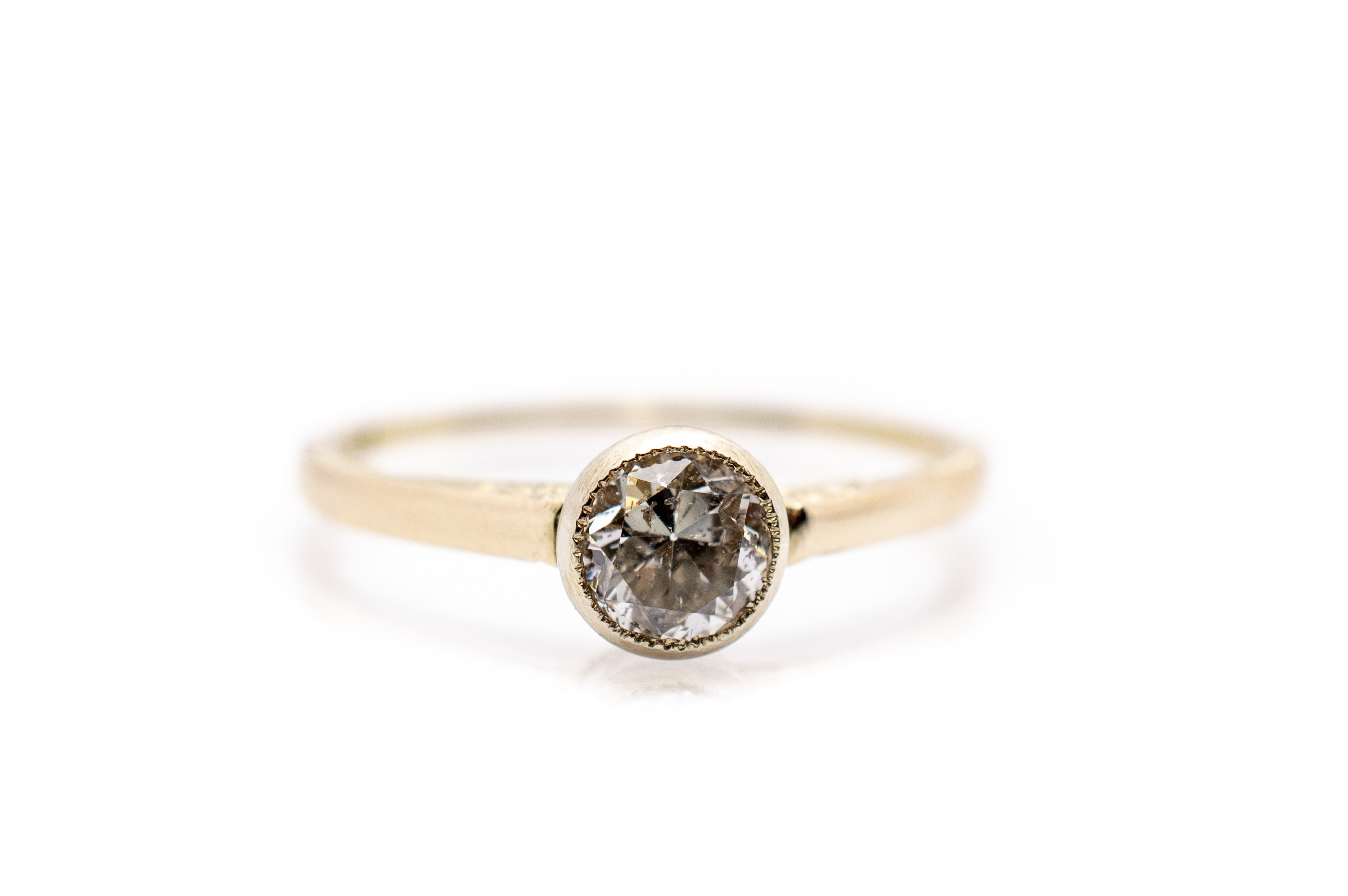 Art deco prsten s diamantem - solitér, 1. republika