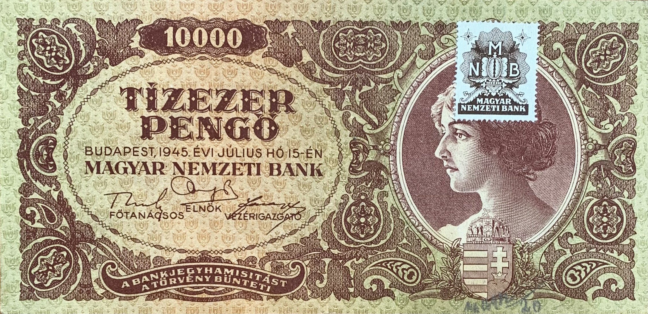 10 000 pengo, 1945
