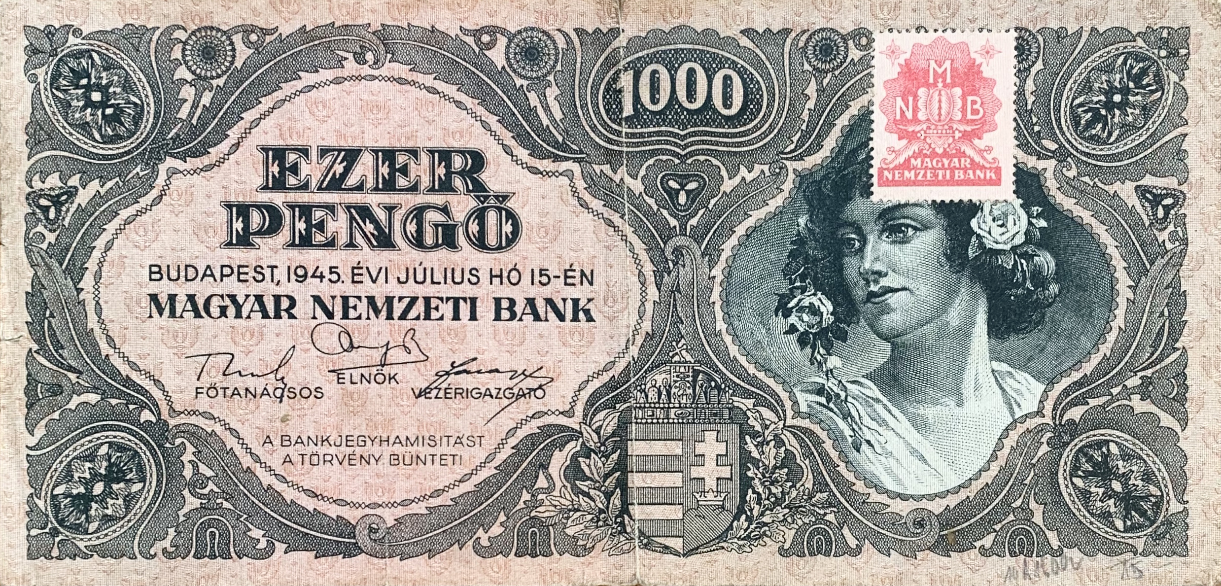 1000 pengo, 1945
