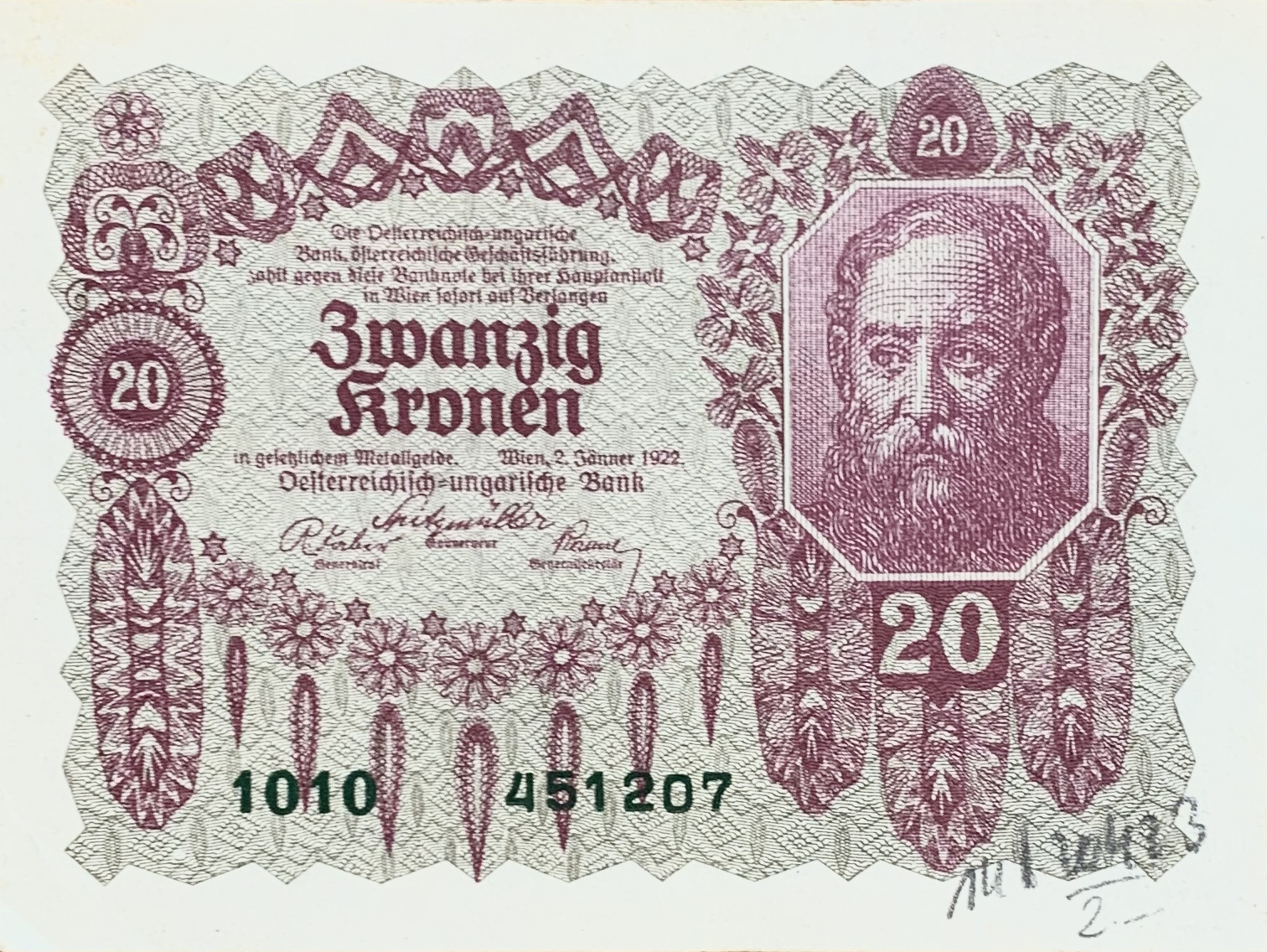 20 kronen, 1922