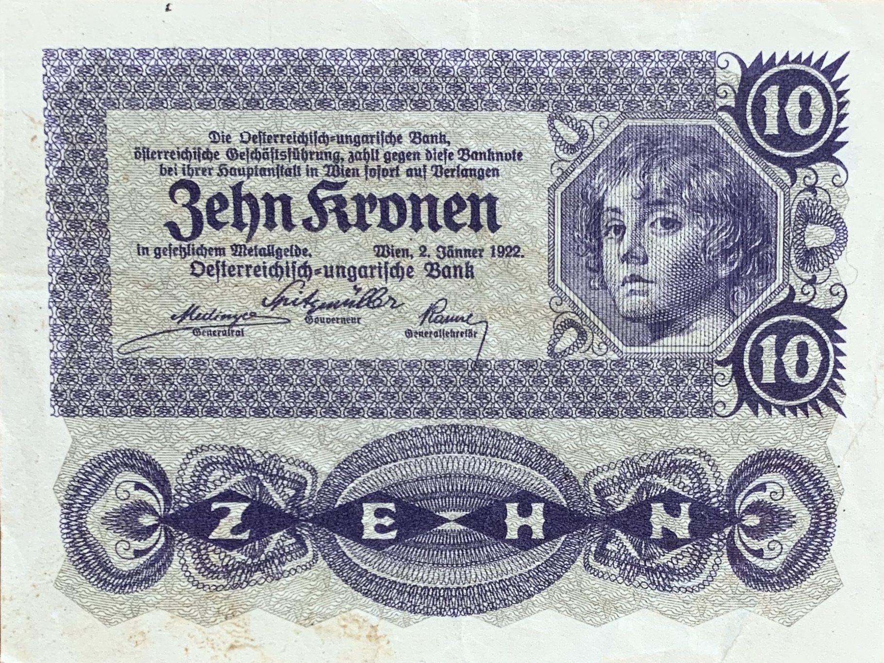 10 kronen, 1922