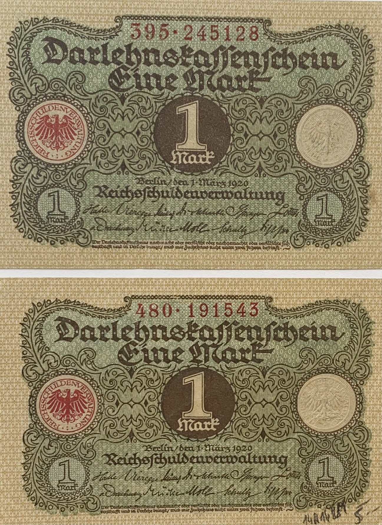 1 mark, 1920