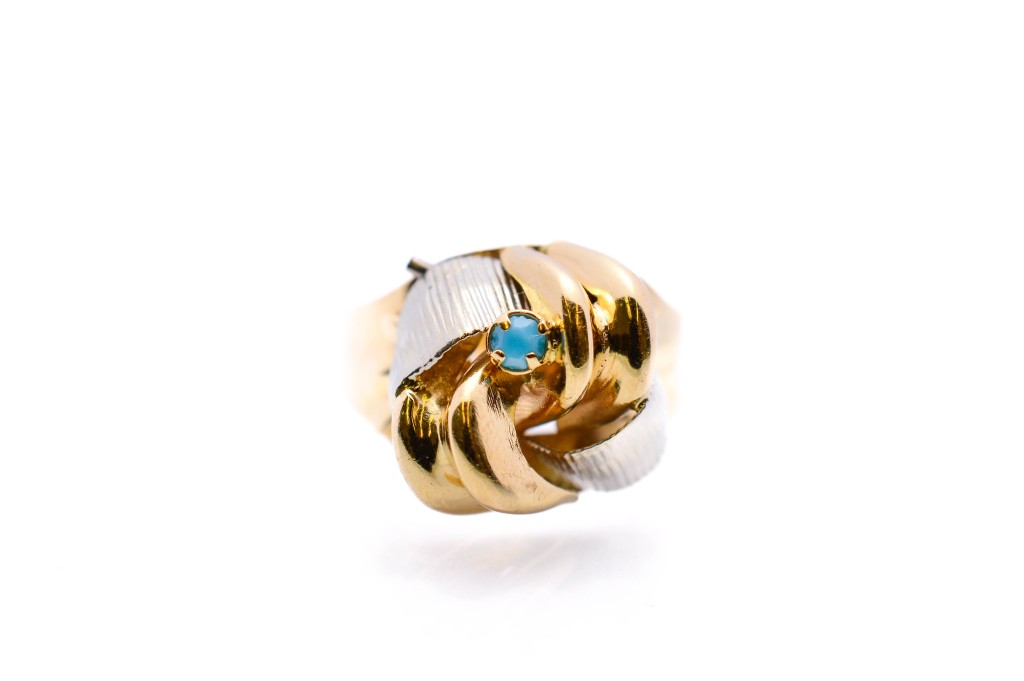 Zlatý prsten s tyrkysem, vel. 58