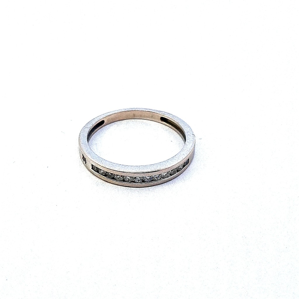 Prsten z bílého zlata s diamanty, vel. 52