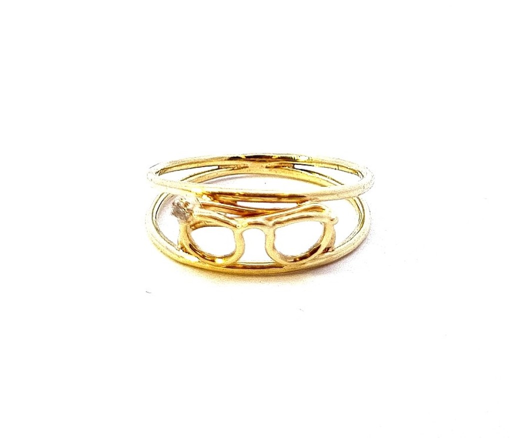 Zlatý prsten s briliantem, vel. 60