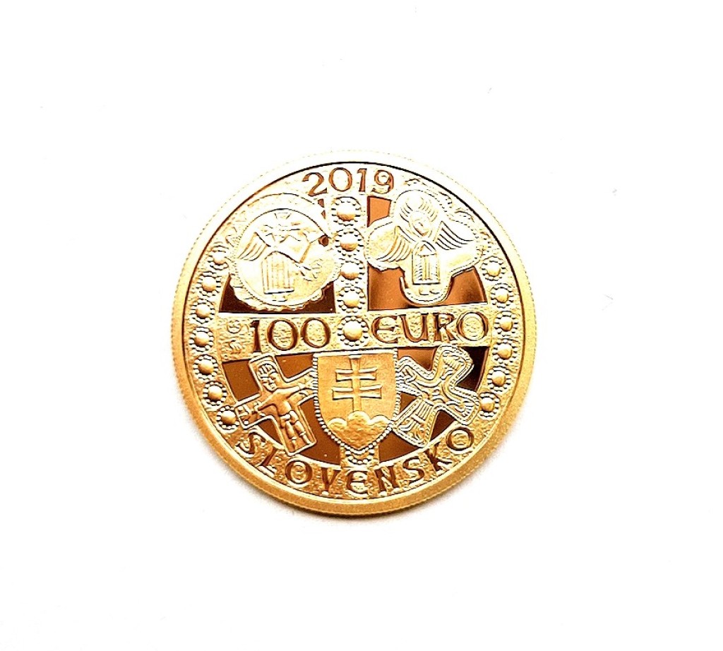 Zlatá mince 100 euro Slovensko- Velkomoravský kníže Mojmír