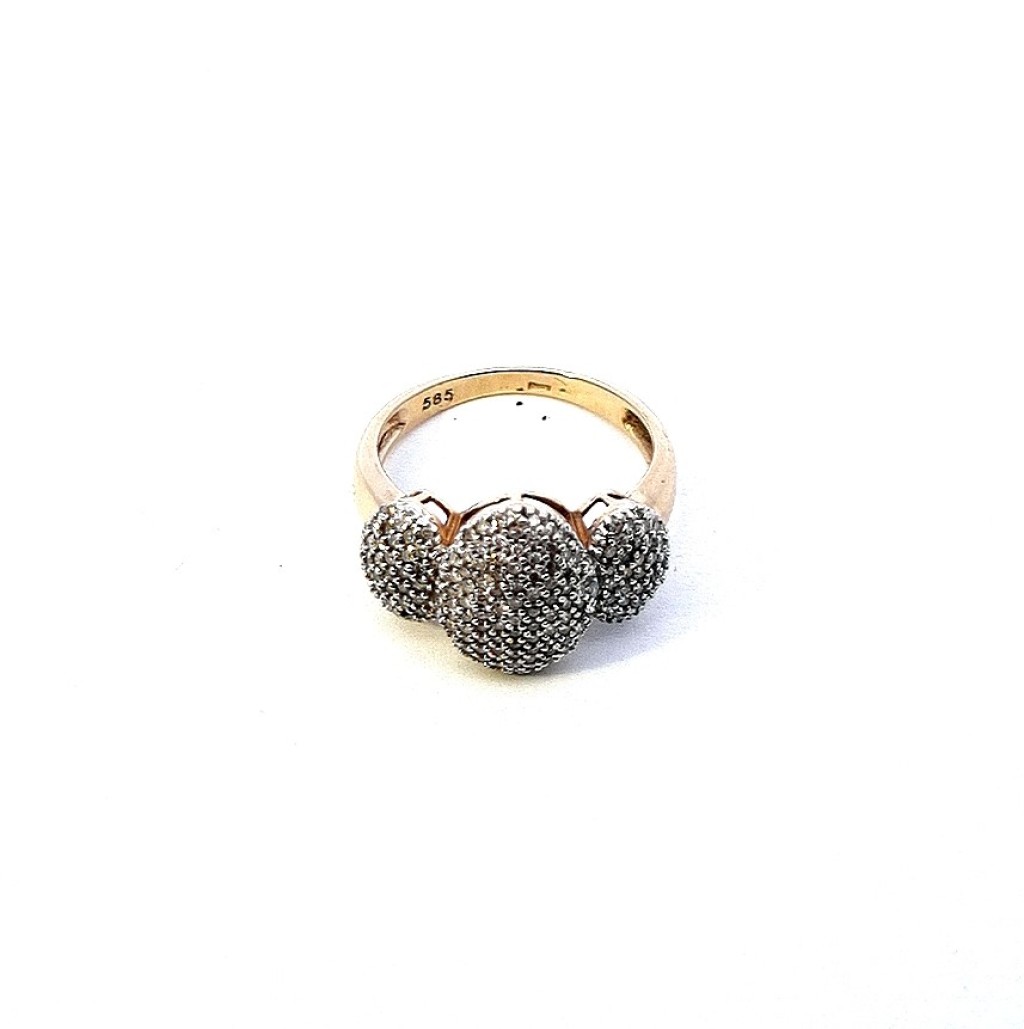 Zlatý prsten s diamanty, vel. 54,5