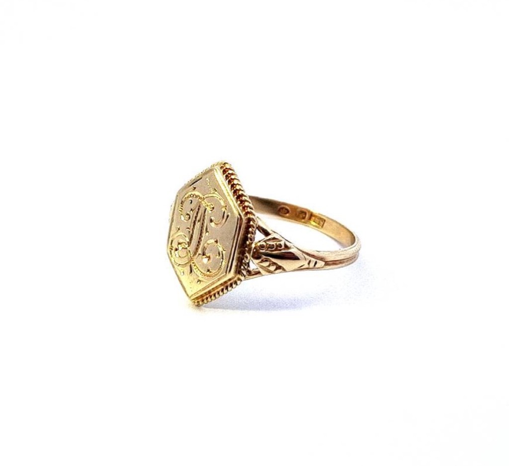 Starožitný zlatý prsten, první republika, vel. 60