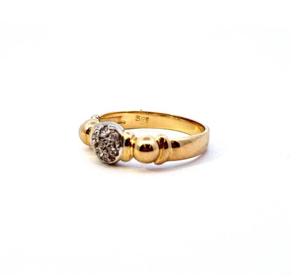 Zlatý prsten se zirkony, vel. 55,5