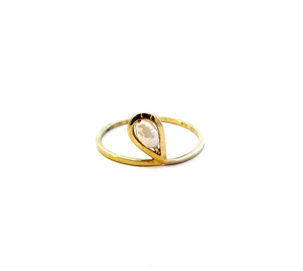 Zlatý prsten s perlou, vel. 56,5