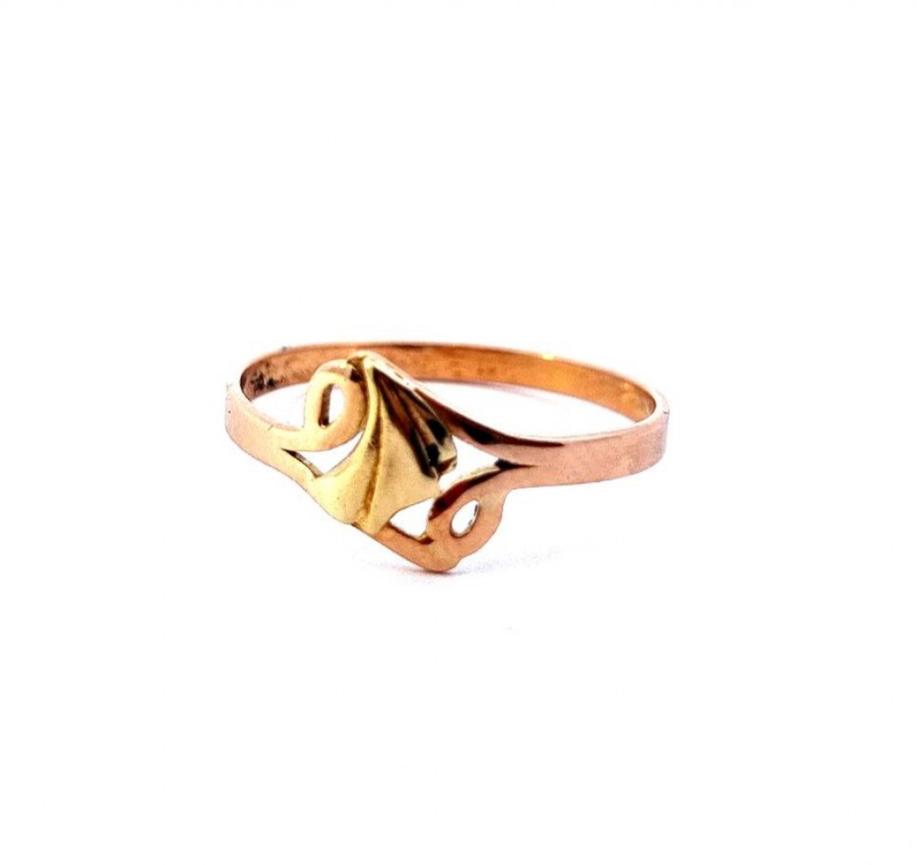 Prsten z růžovo-žlutého zlata, vel. 60