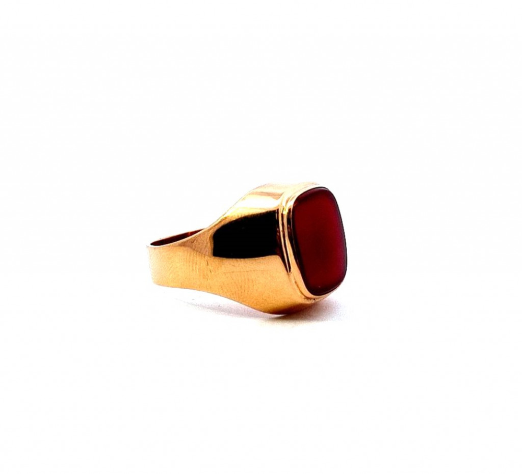 Starožitný zlatý prsten s karneolem, vel. 64