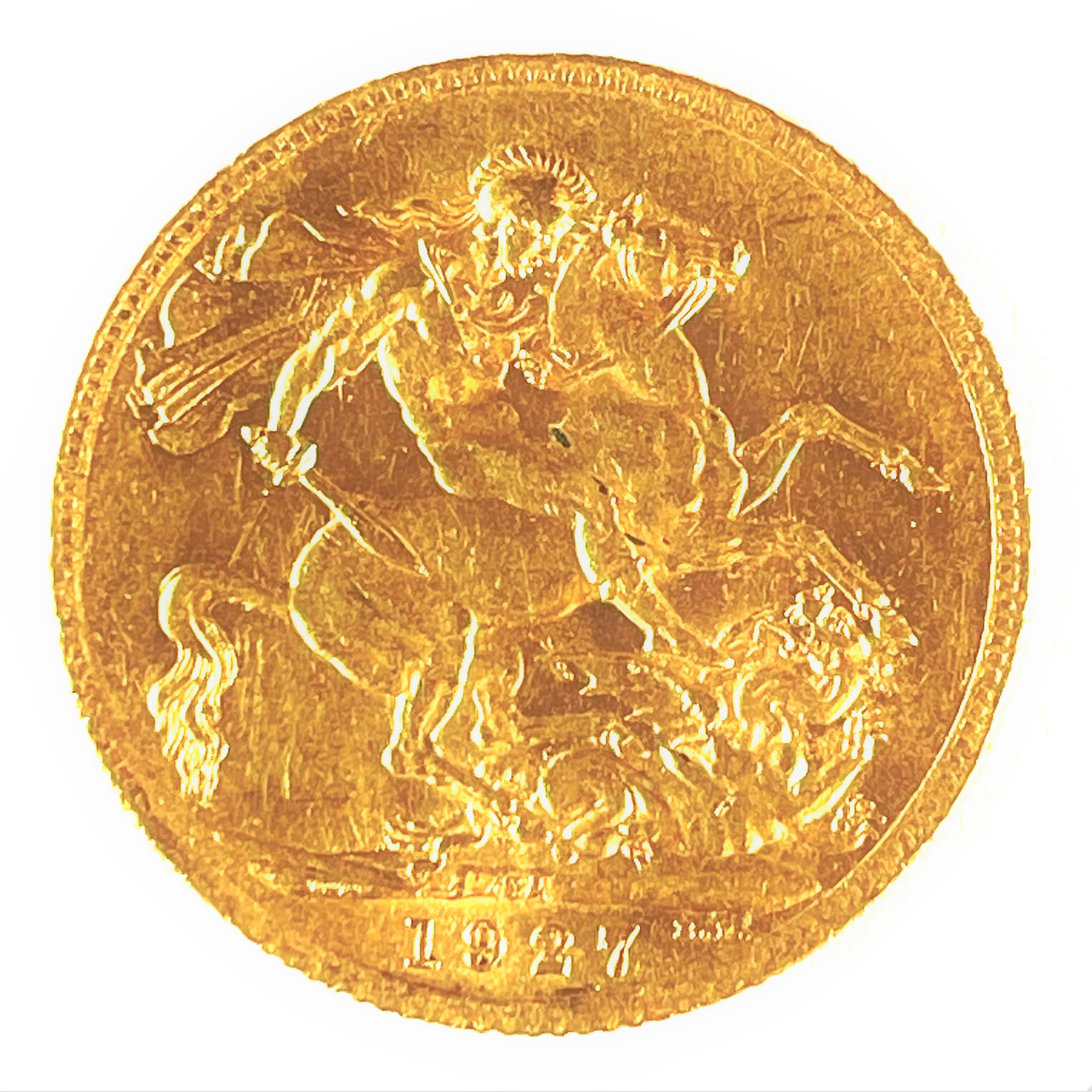 22. Zlatý Sovereign, král Jiří V. 1927