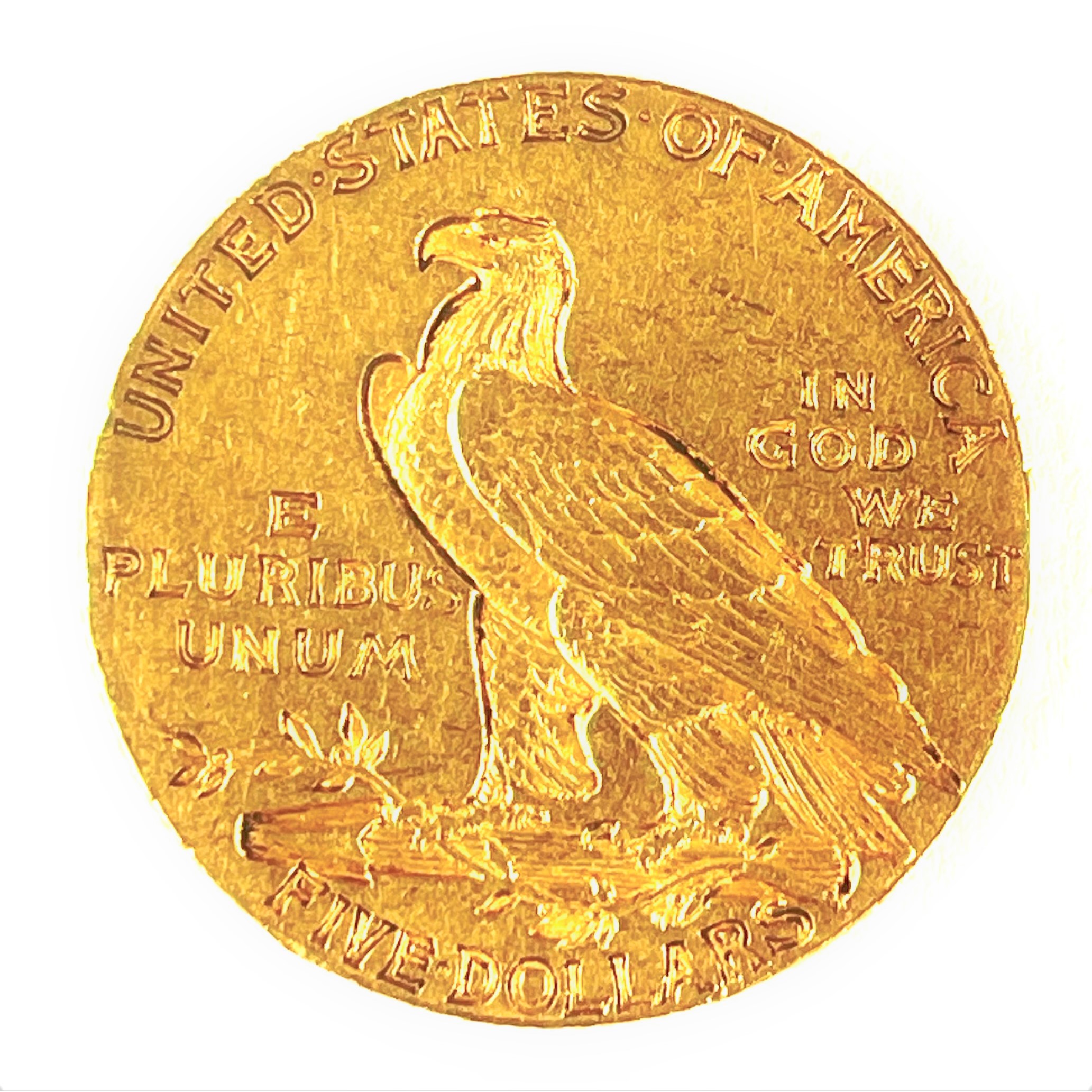25. Zlatá mince 5 dolarů, 1908, USA
