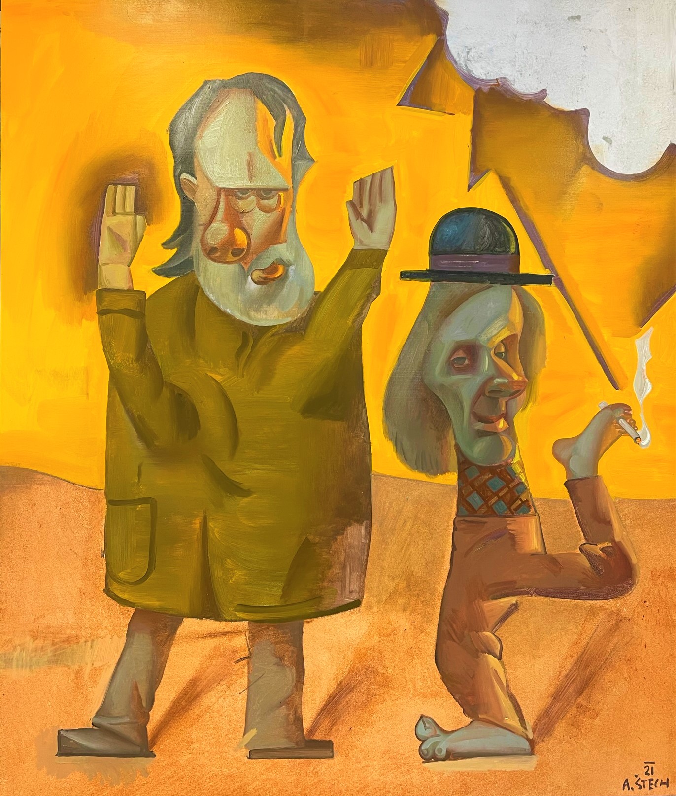 Slavoj  & Michel, 160 x 135 cm