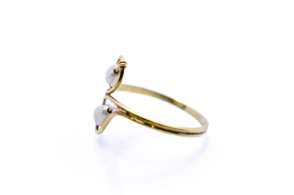 Zlatý prsten s říční perlou, vel. 55