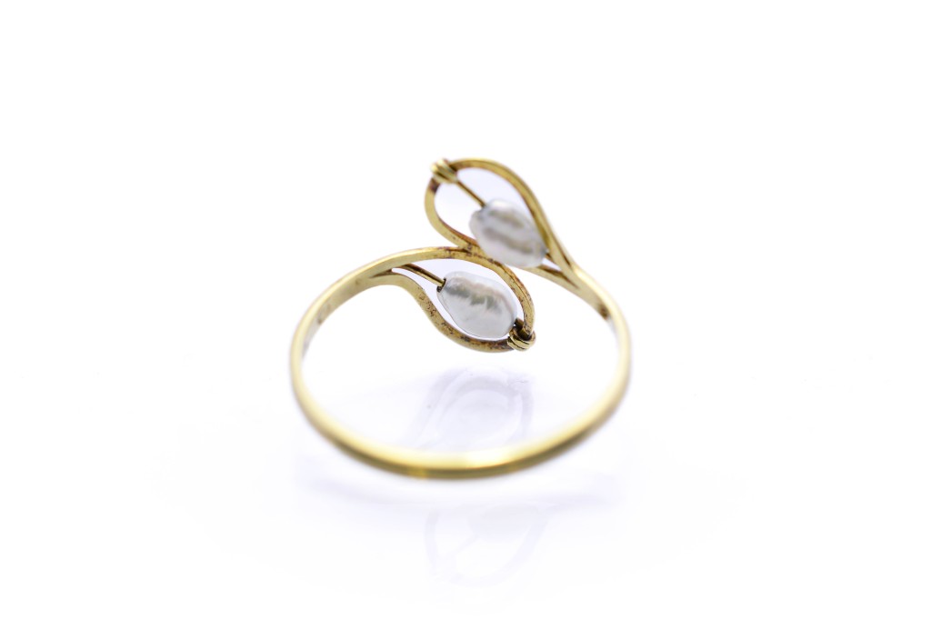 Zlatý prsten s říční perlou, vel. 55
