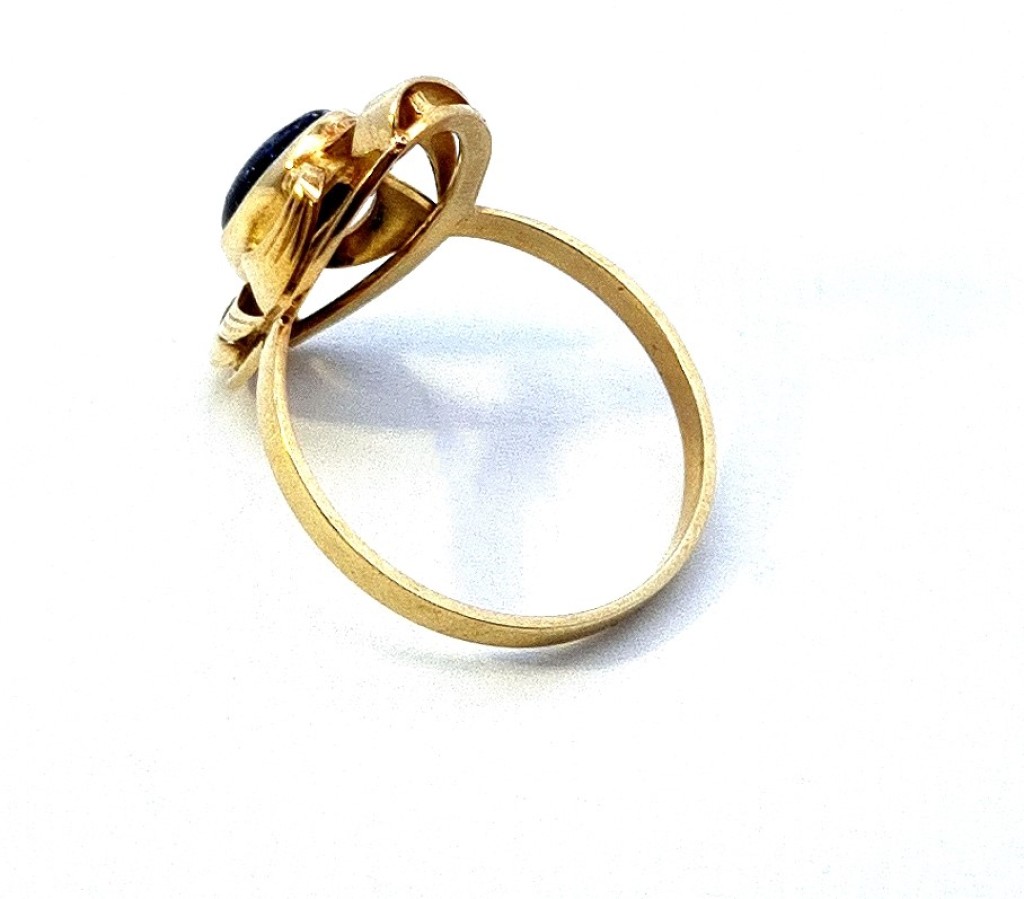 Zlatý prsten s modrým avanturínem, vel. 60
