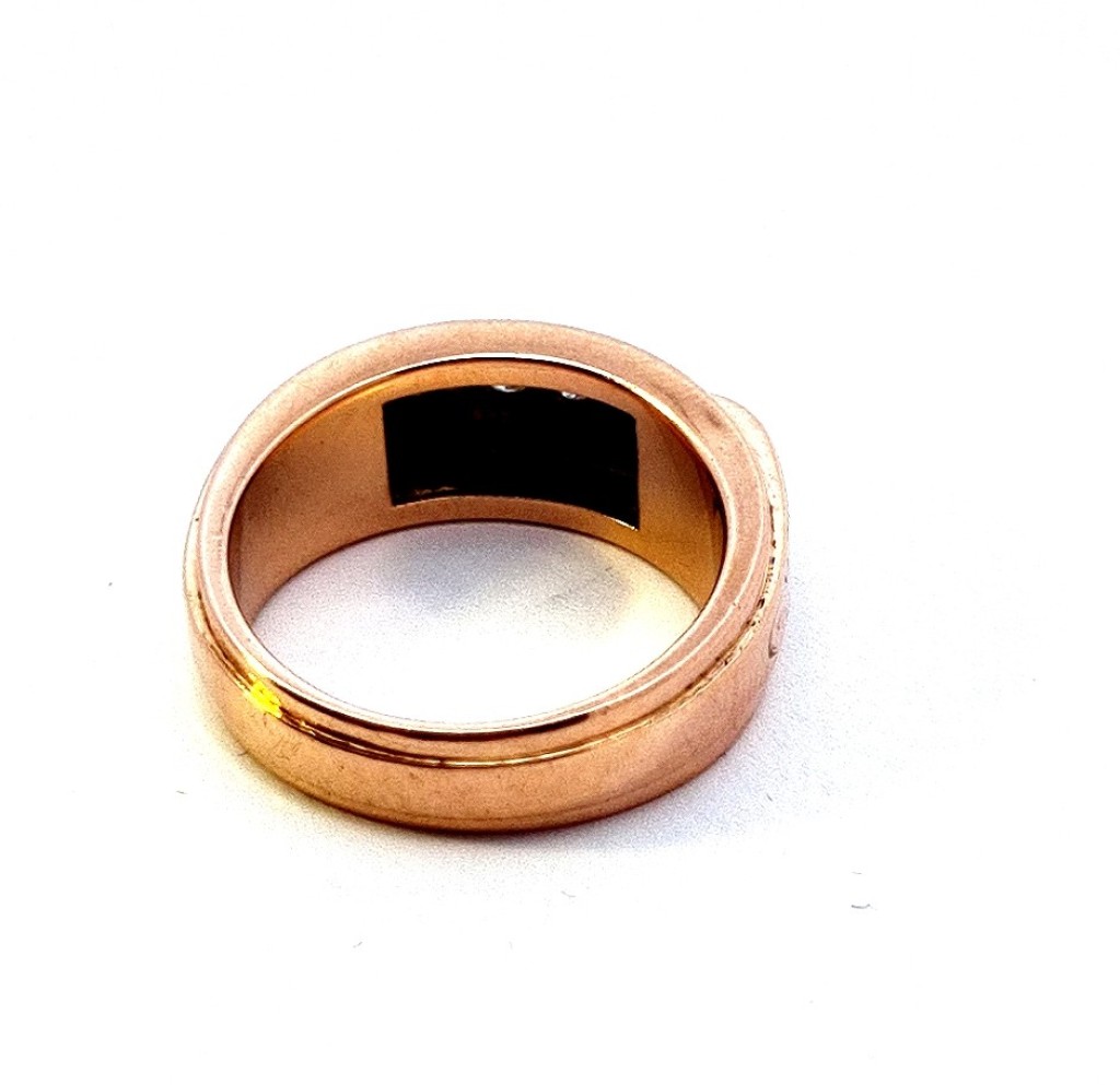 Starožitný zlatý prsten s diamanty, vel. 54