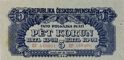 5 korun, 1944