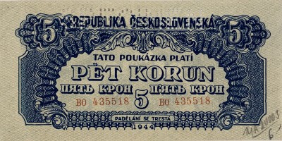 5 korun, 1944