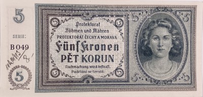 5 korun, Protektorát
