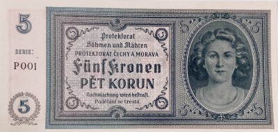 5 korun, Protektorát