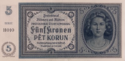 5 korun, Protektorát