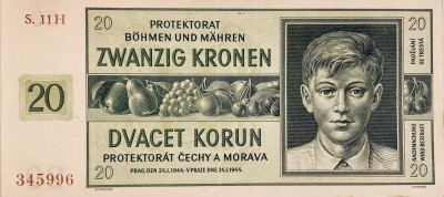 20 korun, Protektorát