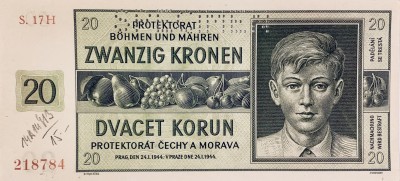20 korun, Protektorát