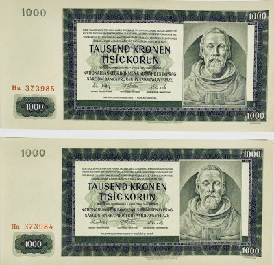 1000 korun, Protektorát